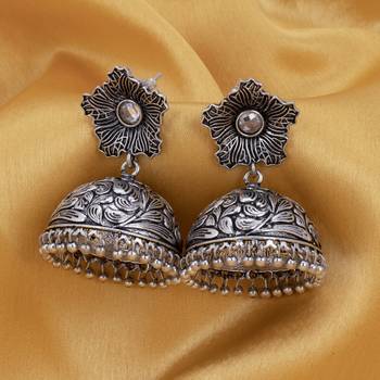 Sukkhi Incredible Oxidised Floral Jhumki Earring for Women 3