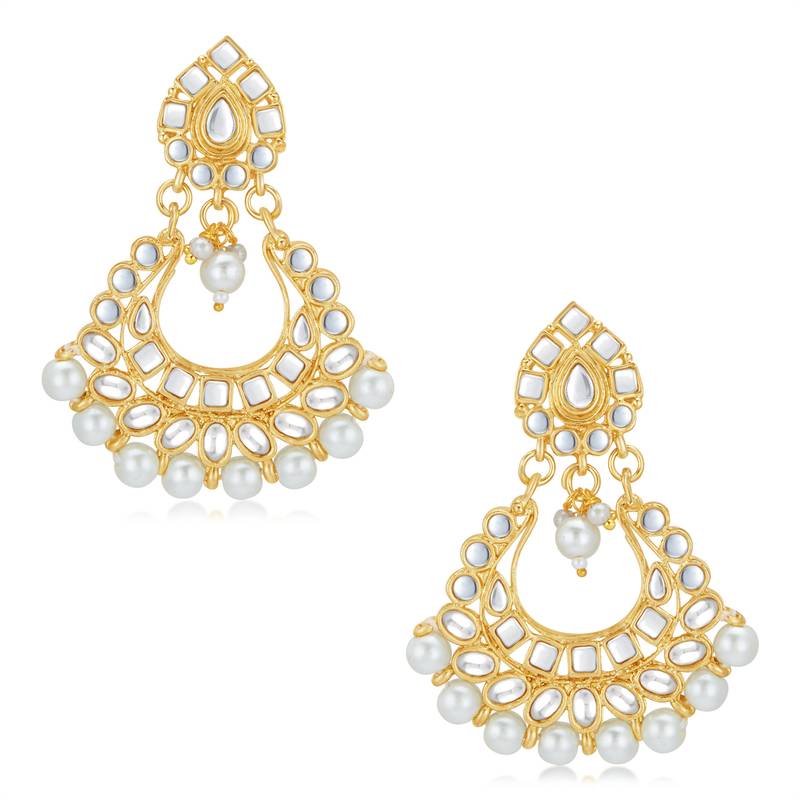 Sukkhi Stunning Kundan Gold Plated Pearl Choker Necklace Set for Women