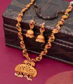 Sukkhi Adorable Gold Plated Temple Jewellery Goddess Long Haram Necklace Set for Women