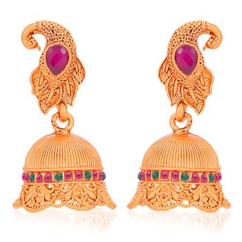 Sukkhi Adorable Gold Plated Temple Jewellery Goddess Long Haram Necklace Set for Women 5