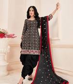 Black embroidered cotton silk salwar
