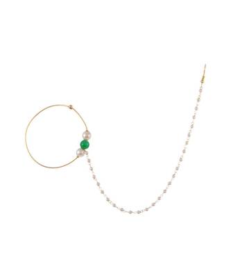Pearl and Stone Nose Ring 1