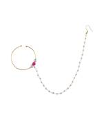 Pearl and Stone Nose Ring