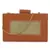 Anekaant Tulle Brown & Gold Fabric & Leatherlette Colorblocked Box Clutch