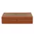 Anekaant Tulle Brown & Gold Fabric & Leatherlette Colorblocked Box Clutch