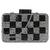 Anekaant Marble Black & Silver Metal & Fabric Checked Box Clutch
