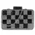 Anekaant Marble Black & Silver Metal & Fabric Checked Box Clutch