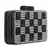 Anekaant Marble Black & Silver Metal & Fabric Checked Box Clutch