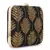 Anekaant Vista Black & Gold Faux Silk Botanical Embellished Box Clutch