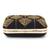 Anekaant Vista Black & Gold Faux Silk Botanical Embellished Box Clutch