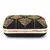 Anekaant Vista Black & Gold Faux Silk Botanical Embellished Box Clutch
