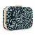Anekaant Quill Black & Blue Velvet Sequined Box Clutch