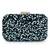 Anekaant Quill Black & Blue Velvet Sequined Box Clutch