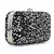 Anekaant Quill Black & Silver Velvet Sequined Box Clutch