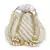 Anekaant Lotus White & Gold Faux Silk Embellished Potli