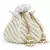 Anekaant Lotus White & Gold Faux Silk Embellished Potli