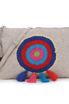 Anekaant  Natural & Multi Canvas Solid Sling Bag
