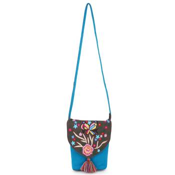 Anekaant  Blue & Multi Canvas Embroidered Sling Bag 2