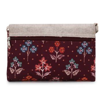 Anekaant Wine & Multi Canvas Floral Printed Sling Bag 4