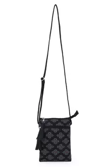Black & Multi Canvas Ethnic Motifs Sling Bag