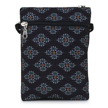 Black & Multi Canvas Ethnic Motifs Sling Bag 4