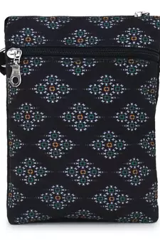 Black & Multi Canvas Ethnic Motifs Sling Bag