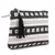 Anekaant Black & White Cotton Canvas Striped Travel Accessory Bag