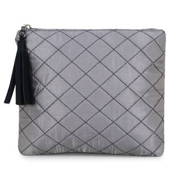 Anekaant Grey & Silver Polyester Geometric Travel Accessory Bag (Set of 3) 2