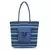 Anekaant  Blue & Black Jute Textured & Striped Handbag