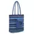 Anekaant  Blue & Black Jute Textured & Striped Handbag