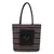 Anekaant  Black & Multi Jute Textured & Striped Handbag