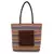 Anekaant  Brown & Multi Jute Textured & Striped Handbag