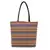 Anekaant  Brown & Multi Jute Textured & Striped Handbag