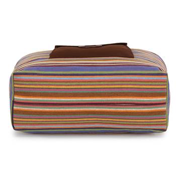Anekaant  Brown & Multi Jute Textured & Striped Handbag 5