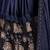 Navy blue embroidered velvet saree with blouse