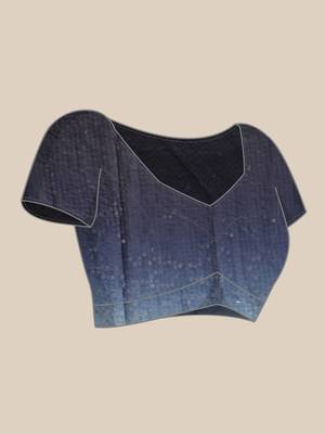 VASTRANAND Navy Blue Embellished Poly Silk Saree 5