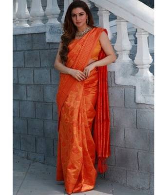 Shraddha Arya Designer Orange Art Silk Saree 3