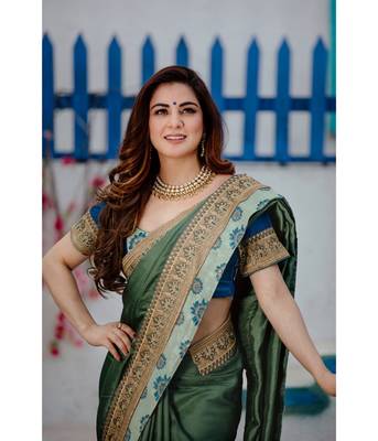 Shraddha Arya Designer Green Party Wear Art Silk Saree 5
