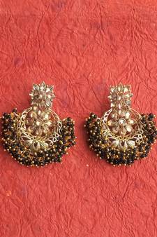 RozMili Gold Plated Polki design Traditional drop party Earrings for women & Girls