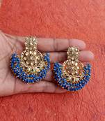RozMili Gold Plated Polki design Traditional drop party Earrings for women & Girls