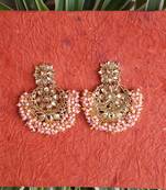 RozMili Gold Plated Polki design Traditional drop party Earrings for women & Girls