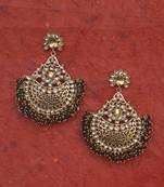 RozMili Gold Plated Polki design Traditional drop party Earrings for women & Girls