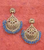 RozMili Gold Plated Polki design Traditional drop party Earrings for women & Girls