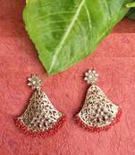 RozMili Gold Plated Polki design Traditional drop party Earrings for women & Girls