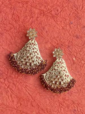 RozMili Gold Plated Polki design Traditional party Earrings for women & Girls 1