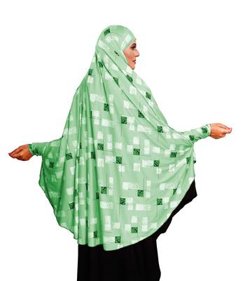 JSDC Printed Spun Lycra Women Prayer Hijab Abaya Makhna 3