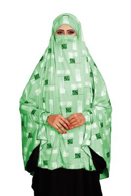 JSDC Printed Spun Lycra Women Prayer Hijab Abaya Makhna 5