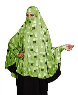 JSDC Printed Casual Wear Spun Lycra Women Prayer Hijab Abaya Makhna 1