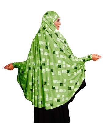 JSDC Printed Casual Wear Spun Lycra Women Prayer Hijab Abaya Makhna 3