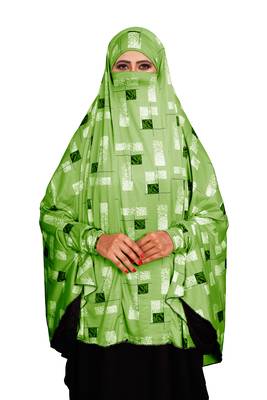JSDC Printed Casual Wear Spun Lycra Women Prayer Hijab Abaya Makhna 5